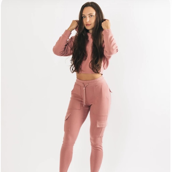 Alphalete identity pro crop hoodie in cranberry ice - Picture 6 of 16